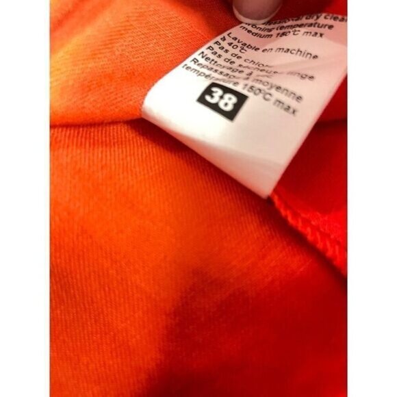 Crea Concept Tangerine 100% Linen Front Zip Dress 38 US Medium 6 8 - Picture 6 of 6